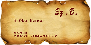 Szőke Bence névjegykártya