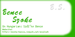 bence szoke business card